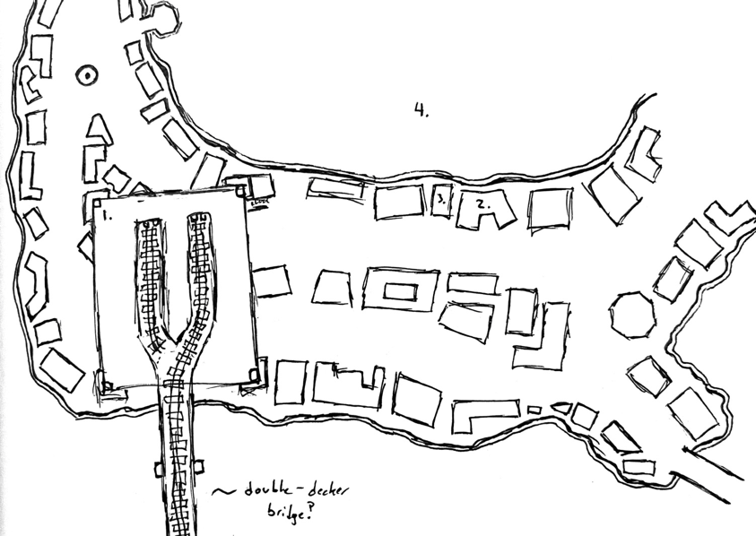 1 – Anunwall Station. 2 – Hannah’s Hens. 3 – Ruined building. 4 – The Jaddermire.